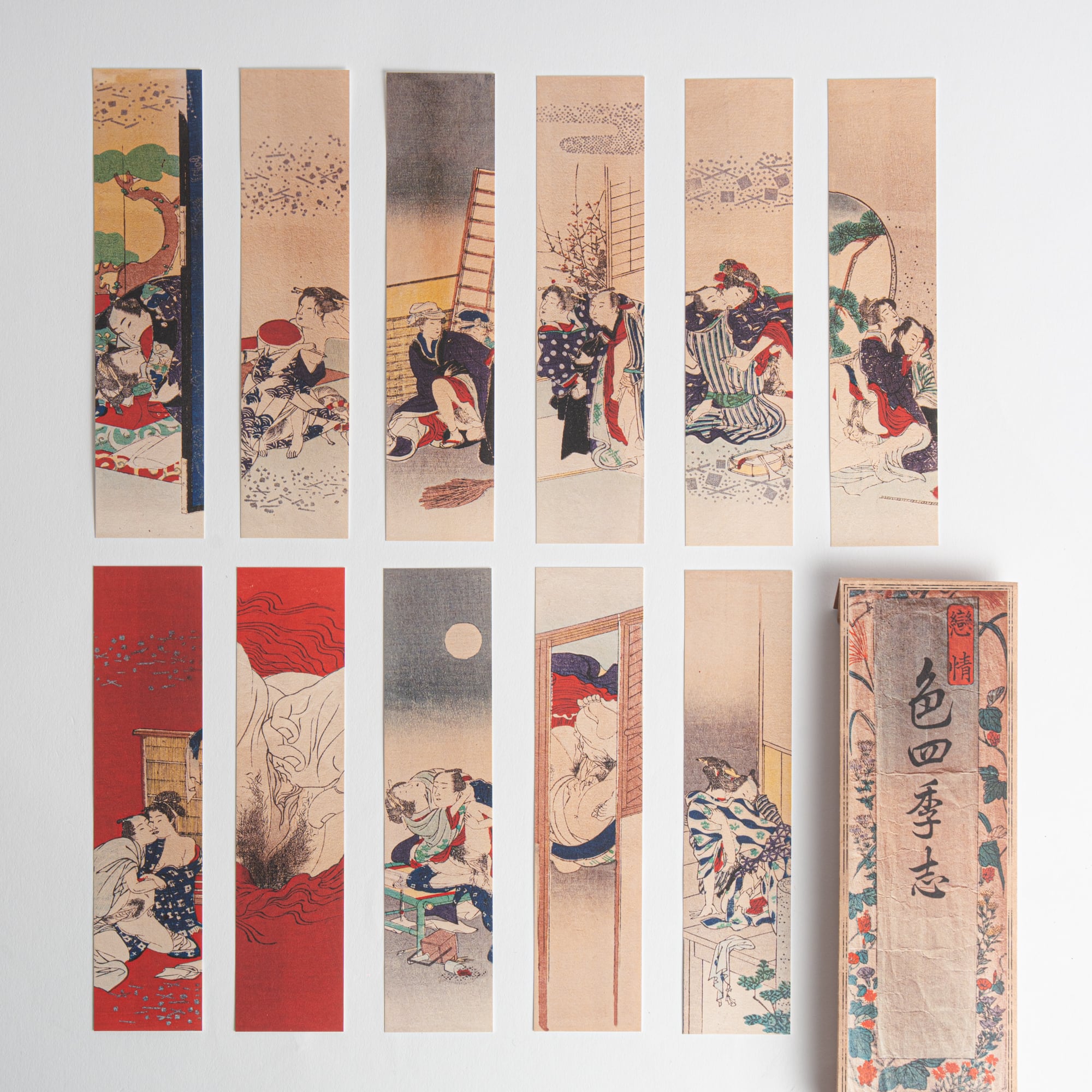 Shunga Tanzaku Set – “Iro Shikishi” Replica – 11 Pieces